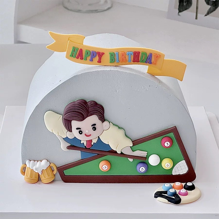 Billiard Cake Birthday Decorat - Table Tennis Games recension och pris
