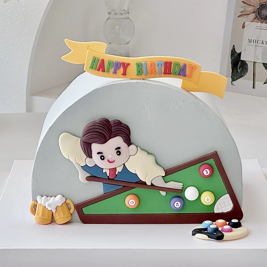 Billiard Cake Birthday Decorat - Table Tennis Games recension och pris