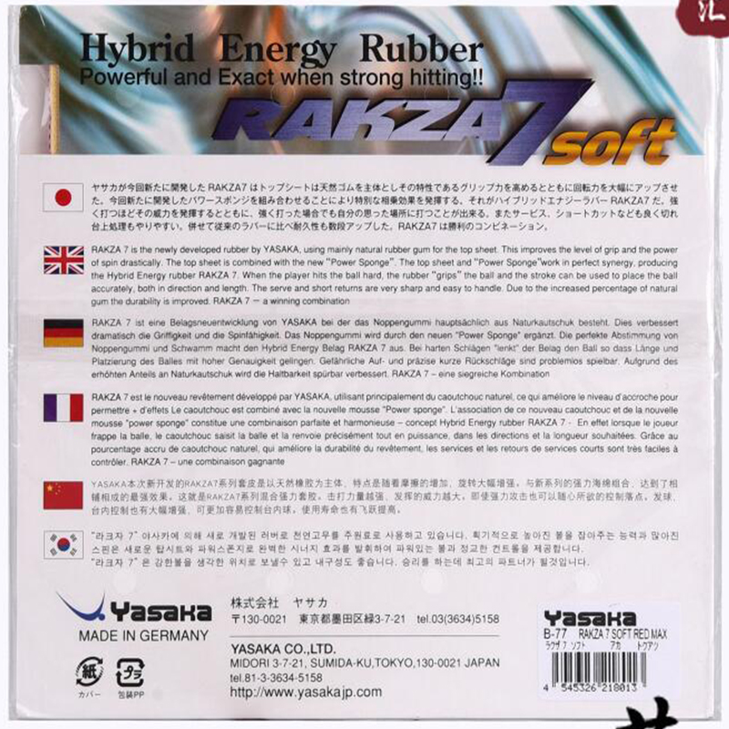 original yasaka RAKZA 7 soft ( - Table Tennis Games recension och pris